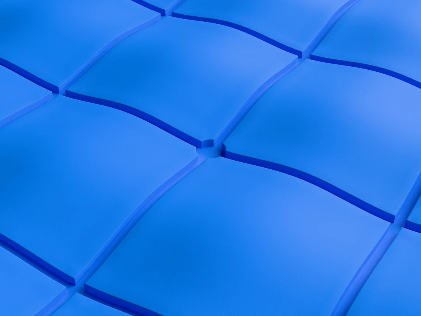 Close-up render of a recessed star point where grooves meet on the blue Sine board.